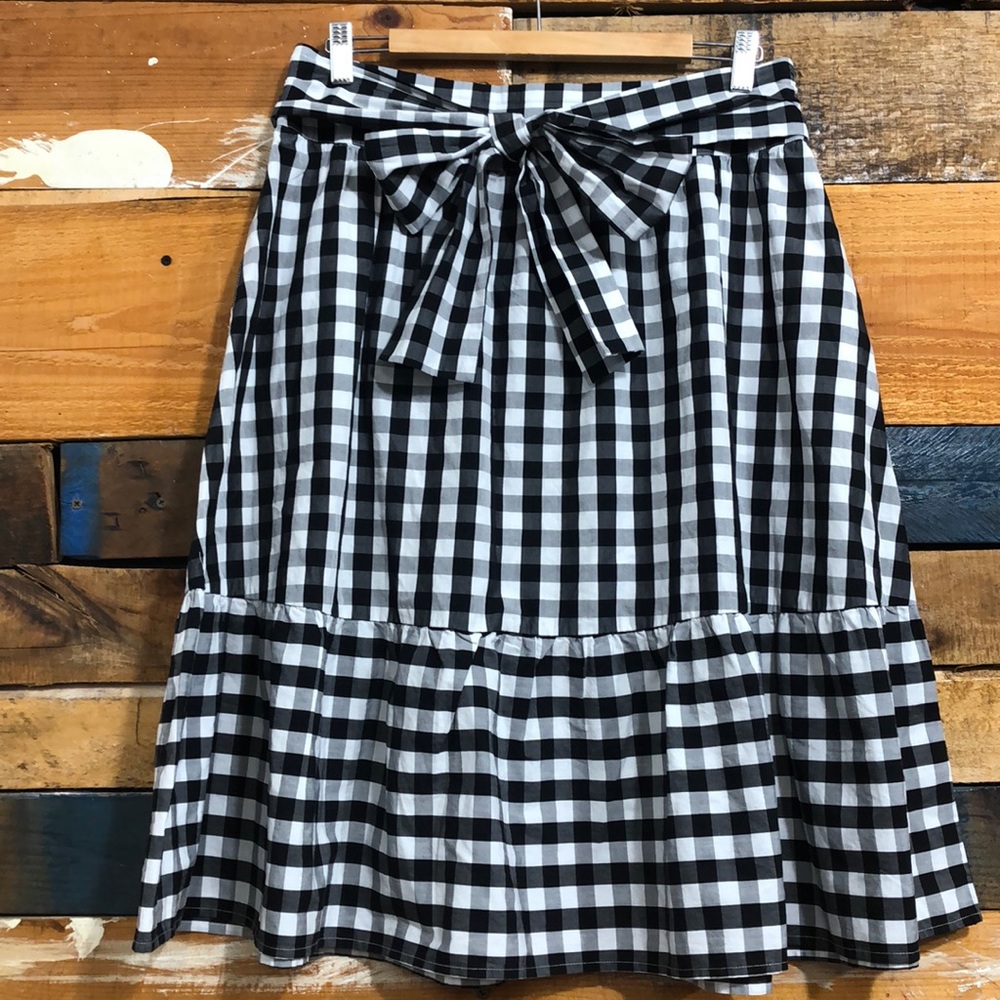 J.crew big bow buffalo plaid skirt Sz 10